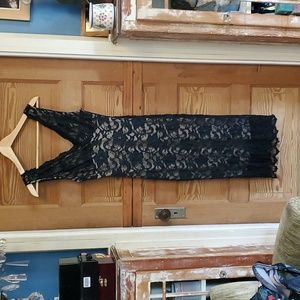 Vintage Black Lace Midi Dress by Mica sz S